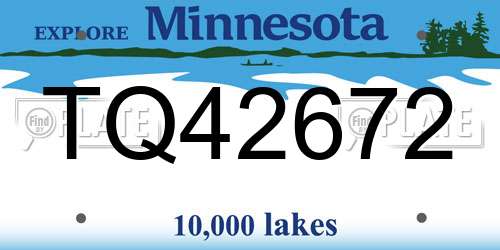 TQ42672 Minnesota License Plate