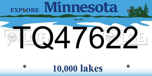 TQ47622 Minnesota License Plate