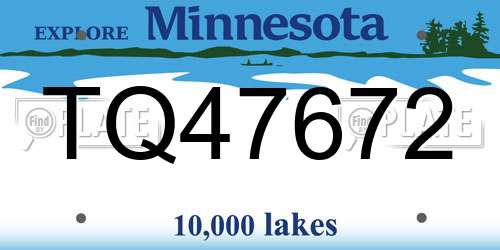 TQ47672 Minnesota License Plate
