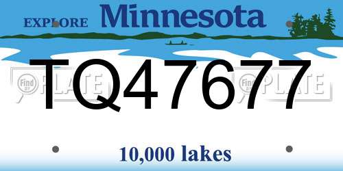 TQ47677 Minnesota License Plate
