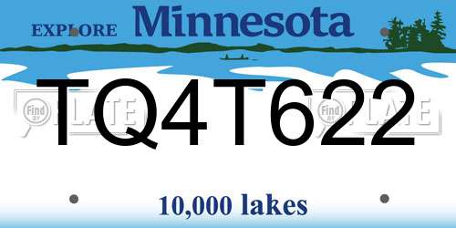 TQ4T622 Minnesota License Plate
