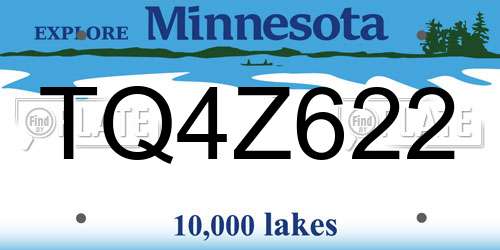 TQ4Z622 Minnesota License Plate