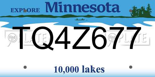 TQ4Z677 Minnesota License Plate