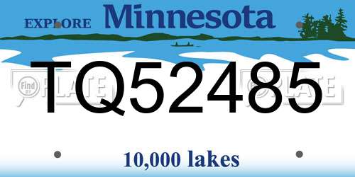 TQ52485 Minnesota License Plate