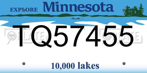TQ57455 Minnesota License Plate