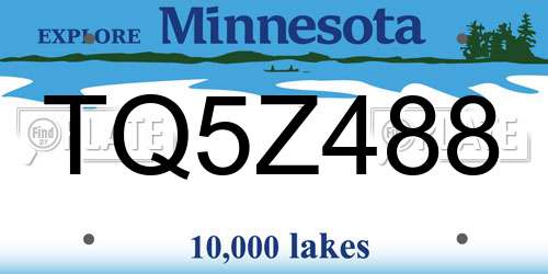 TQ5Z488 Minnesota License Plate