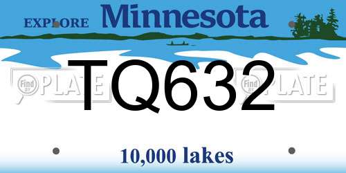 TQ632 Minnesota License Plate