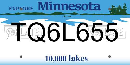 TQ6L655 Minnesota License Plate