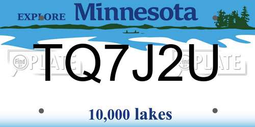 TQ7J2U Minnesota License Plate