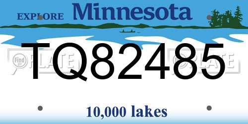 TQ82485 Minnesota License Plate