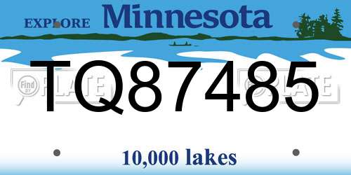 TQ87485 Minnesota License Plate