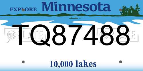 TQ87488 Minnesota License Plate