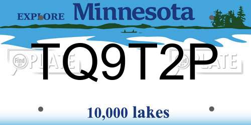 TQ9T2P Minnesota License Plate