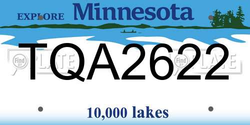 TQA2622 Minnesota License Plate