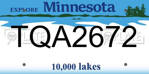 TQA2672 Minnesota License Plate