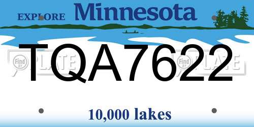 TQA7622 Minnesota License Plate