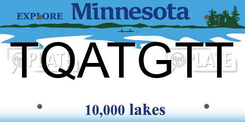TQATGTT Minnesota License Plate