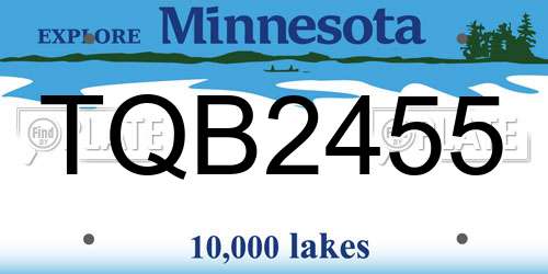 TQB2455 Minnesota License Plate
