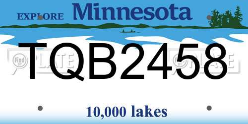 TQB2458 Minnesota License Plate