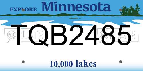 TQB2485 Minnesota License Plate
