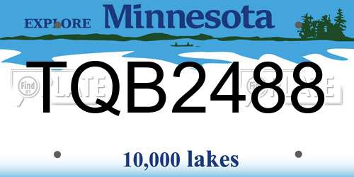 TQB2488 Minnesota License Plate