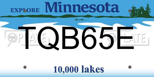 TQB65E Minnesota License Plate
