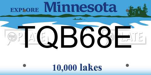 TQB68E Minnesota License Plate