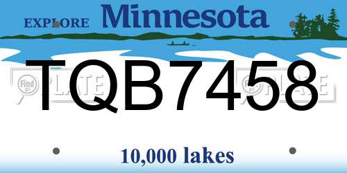 TQB7458 Minnesota License Plate