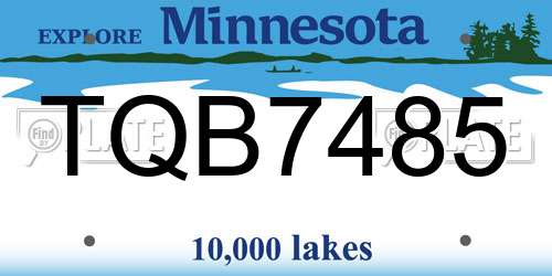 TQB7485 Minnesota License Plate