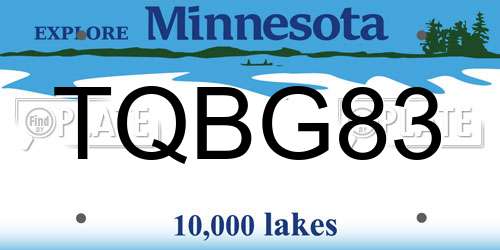 TQBG83 Minnesota License Plate