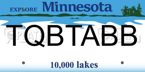 TQBTABB Minnesota License Plate