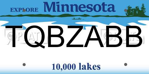 TQBZABB Minnesota License Plate