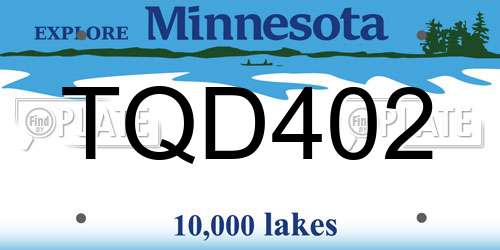 TQD402 Minnesota License Plate
