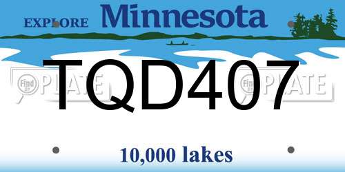 TQD407 Minnesota License Plate