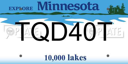 TQD40T Minnesota License Plate