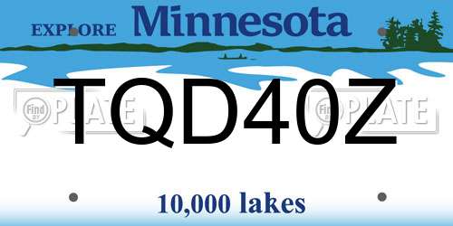 TQD40Z Minnesota License Plate