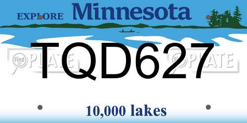 TQD627 Minnesota License Plate