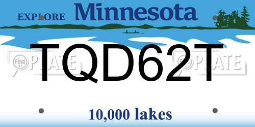 TQD62T Minnesota License Plate