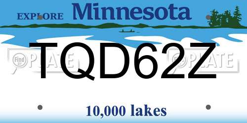 TQD62Z Minnesota License Plate