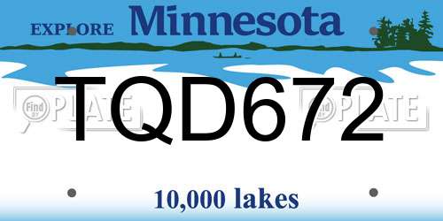 TQD672 Minnesota License Plate
