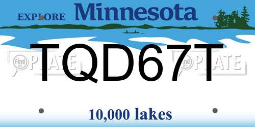 TQD67T Minnesota License Plate