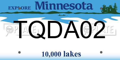 TQDA02 Minnesota License Plate