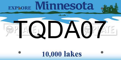 TQDA07 Minnesota License Plate
