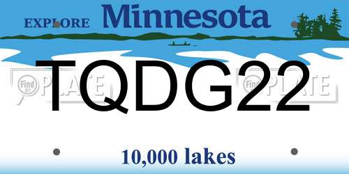 TQDG22 Minnesota License Plate