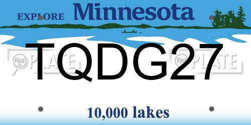 TQDG27 Minnesota License Plate