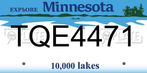 TQE4471 Minnesota License Plate