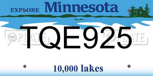 TQE925 Minnesota License Plate
