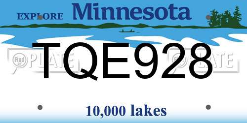 TQE928 Minnesota License Plate