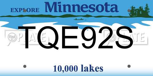TQE92S Minnesota License Plate