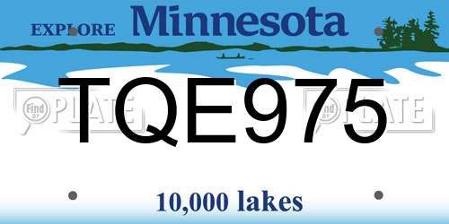 TQE975 Minnesota License Plate
